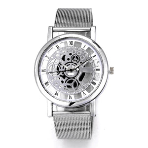 Stainless Steel Skeleton Watch