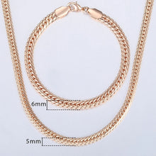 Load image into Gallery viewer, Davieslee 585 Rose Gold Jewelry Set For Women Braided Foxtail Link Chain Necklace Bracelet Set Wholesale Jewelry 2019 Gift LCSS1