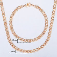 Load image into Gallery viewer, Davieslee 585 Rose Gold Jewelry Set For Women Braided Foxtail Link Chain Necklace Bracelet Set Wholesale Jewelry 2019 Gift LCSS1