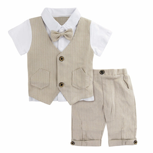 Baby Baptism Outfit Bowtie Tuxedo Clothes Formal Suit