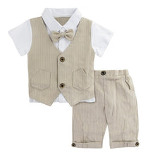 Load image into Gallery viewer, Baby Baptism Outfit Bowtie Tuxedo Clothes Formal Suit