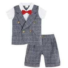 Load image into Gallery viewer, Baby Baptism Outfit Bowtie Tuxedo Clothes Formal Suit