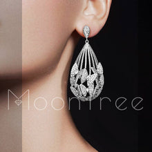 Load image into Gallery viewer, MoonTree Luxury Butterfly Water Drop AAA Circle Cubic Zirconia Dubai Women Wedding Engagement  Earrings