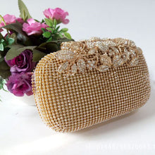 Load image into Gallery viewer, Unique Gold Rhinestone Evening bag Clutch Purse Party Bridal Prom