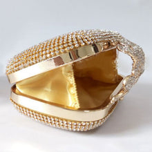 Load image into Gallery viewer, Unique Gold Rhinestone Evening bag Clutch Purse Party Bridal Prom