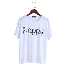 Load image into Gallery viewer, Fashion T-shirt Women Summer Happy Letter Print T Shirt Women Tops