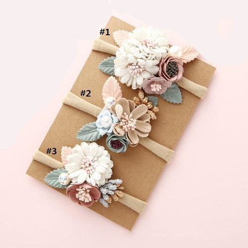 BalleenShiny Fashion Florals Headband Newborn Baby Elastic Princess Hairbands