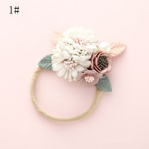 BalleenShiny Fashion Florals Headband Newborn Baby Elastic Princess Hairbands