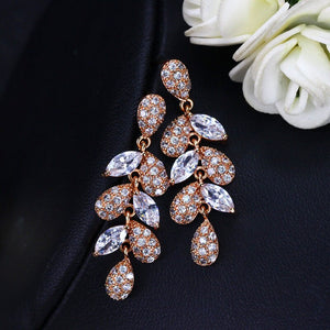 Blue Cubic Zirconia Bridal Necklace And Earrings