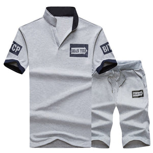 Sweatpants Mens Clothing 2 Pieces Sets Slim Tracksuit