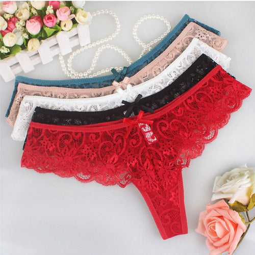 Sexy Lace Panties Bowtie Panties Female Floral Lace Women Panties Breathable Briefs Ladies Low Waist Transparent Underwear