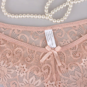 Sexy Lace Panties Bowtie Panties Female Floral Lace Women Panties Breathable Briefs Ladies Low Waist Transparent Underwear