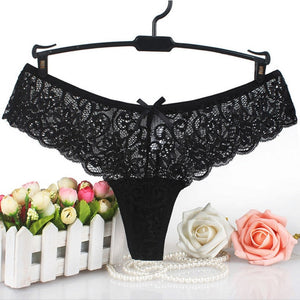 Sexy Lace Panties Bowtie Panties Female Floral Lace Women Panties Breathable Briefs Ladies Low Waist Transparent Underwear