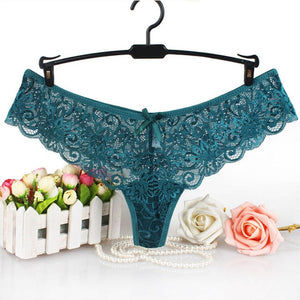 Sexy Lace Panties Bowtie Panties Female Floral Lace Women Panties Breathable Briefs Ladies Low Waist Transparent Underwear