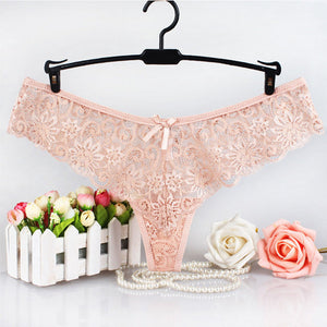 Sexy Lace Panties Bowtie Panties Female Floral Lace Women Panties Breathable Briefs Ladies Low Waist Transparent Underwear