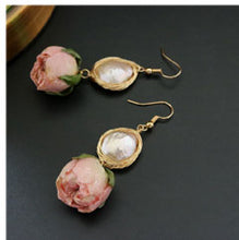 Load image into Gallery viewer, GLSEEVO Natural Fresh Water Baroque Pearl Drop Earrings Women Plant Leaves Dangle Earrings Luxury Handmade Fine Jewelry GE0308