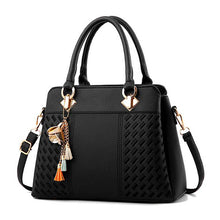 Load image into Gallery viewer, Fashion Women Handbags Tassel PU Leather Totes Bag Top-handle Embroidery