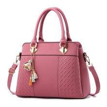 Load image into Gallery viewer, Fashion Women Handbags Tassel PU Leather Totes Bag Top-handle Embroidery
