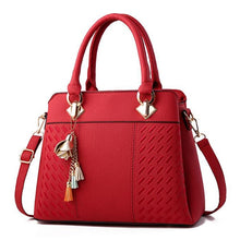 Load image into Gallery viewer, Fashion Women Handbags Tassel PU Leather Totes Bag Top-handle Embroidery