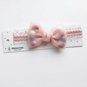 Baby Girls Bowknot Crown Headband Lace Elastic Princess Hair Band Fashion New Style Children Kids