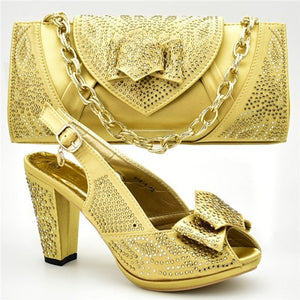 New Arrival Italian Matching Shoe and Bag Set  Nigerian Women Shoes and Bag Set