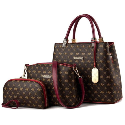 Three-piece Luxury Handbags Women Bags Designer  Leather