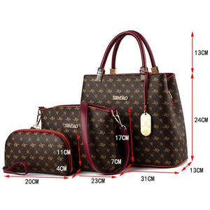 Three-piece Luxury Handbags Women Bags Designer  Leather