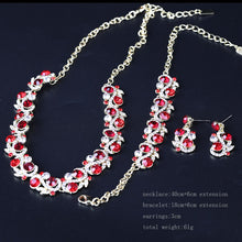 Load image into Gallery viewer, Fashion india style jewelry set Delicate women&#39;s party Necklace earrings set bridal wedding red color simple dress jewelry