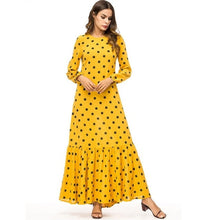 Load image into Gallery viewer, Polka Dot Maxi Dress For Muslim 2020 Abaya Middle East Long Loose Robe Gowns Moroccan Dubai Ramadan Arab Worship Islamic D757