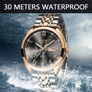 Relojes Hombre 2019 New LIGE Mens Watches Top Brand Luxury Full Steel Business Quartz Watch