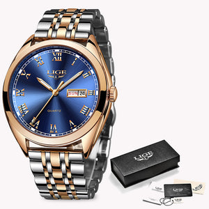 Relojes Hombre 2019 New LIGE Mens Watches Top Brand Luxury Full Steel Business Quartz Watch