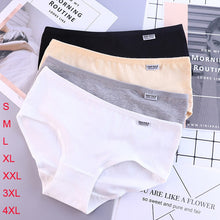 Load image into Gallery viewer, Women&#39;s Panties Cotton Solid Grils Briefs Plus Size Underwear