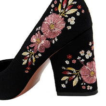 Load image into Gallery viewer, Flower Embroider Women High Heel Shoes 2019 Spring Women Pumps Fashion Women Wedding Shoes Black Women Office Shoe Sexy Stiletto