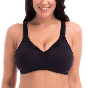 New plus size underwear 100% cotton full large cup seamless wireless ultra-thin bras 110CDEF