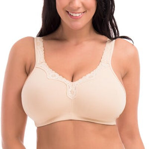 New plus size underwear 100% cotton full large cup seamless wireless ultra-thin bras 110CDEF