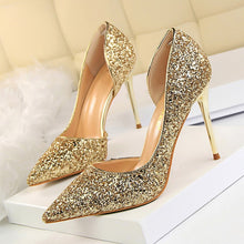Load image into Gallery viewer, New Women Pumps Sexy High Heels Gold kitten heels Sliver Wedding Shoes