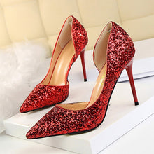 Load image into Gallery viewer, New Women Pumps Sexy High Heels Gold kitten heels Sliver Wedding Shoes