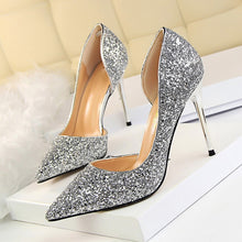 Load image into Gallery viewer, New Women Pumps Sexy High Heels Gold kitten heels Sliver Wedding Shoes