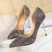Load image into Gallery viewer, New Women Pumps Sexy High Heels Gold kitten heels Sliver Wedding Shoes