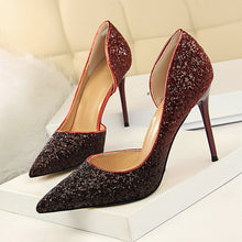 Load image into Gallery viewer, New Women Pumps Sexy High Heels Gold kitten heels Sliver Wedding Shoes