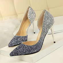 Load image into Gallery viewer, New Women Pumps Sexy High Heels Gold kitten heels Sliver Wedding Shoes