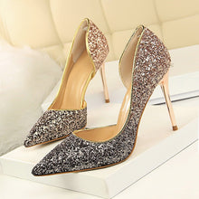 Load image into Gallery viewer, New Women Pumps Sexy High Heels Gold kitten heels Sliver Wedding Shoes