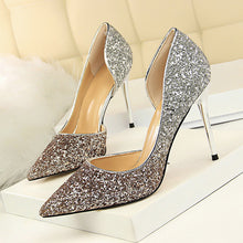 Load image into Gallery viewer, New Women Pumps Sexy High Heels Gold kitten heels Sliver Wedding Shoes
