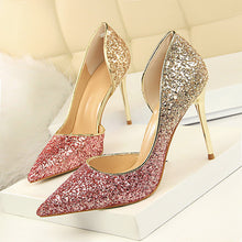 Load image into Gallery viewer, New Women Pumps Sexy High Heels Gold kitten heels Sliver Wedding Shoes
