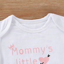 Load image into Gallery viewer, Valentine&#39;s Toddler Baby Letter Romper+Heart Print Pants+Hat+headbands Set