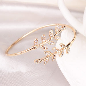 Party  Jewelry  Adjustable  Bangles 1 piece  Women  Opening  Bracelet  Fine  Bangles  Opening  Bangles  Hot  Leaf  Bangles