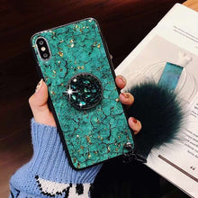 Load image into Gallery viewer, Luxury DIY With Crystal Holder+ Fur Ball +Strap Phone case