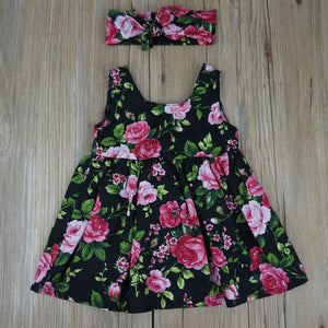 Baby Girl Clothes Button Floral Dress .