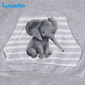 Wisefin Newborn Baby Boy/ Girl Clothing Set Long Sleeve Animal Elephant