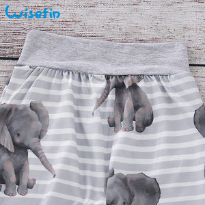 Wisefin Newborn Baby Boy/ Girl Clothing Set Long Sleeve Animal Elephant